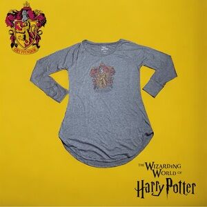 Harry Potter Crystal GRYFFINDOR Long Sleeve Heather Gray T-Shirt